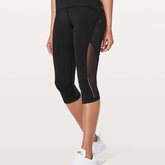 Lululemon Sun Runner Crop *17" Orange Size 6 - Picture 11 of 13